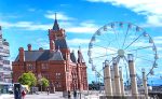 Stately building with Ferris wheel